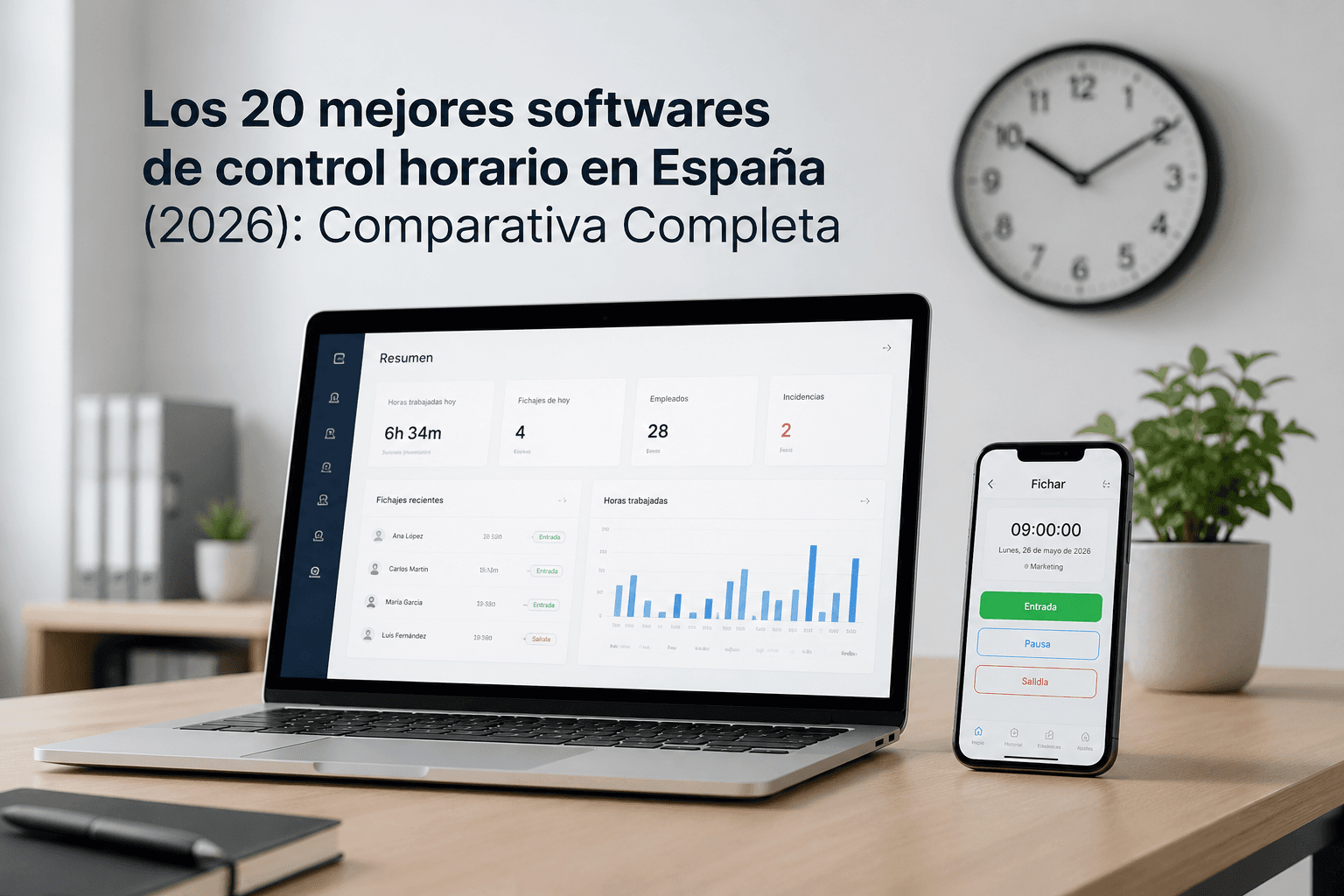 Los 20 mejores softwares de control horario en España 2026