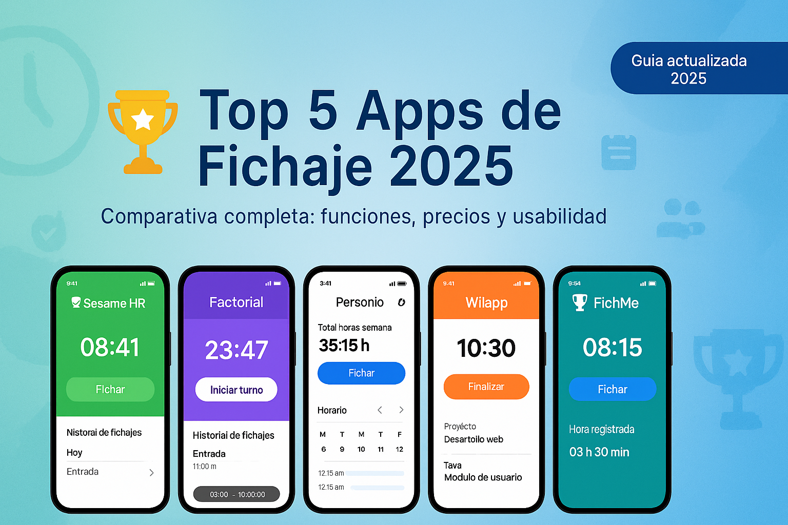 Las 5 mejores aplicaciones para fichar en el trabajo en 2025