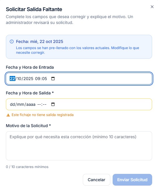 Sistema de correcciones